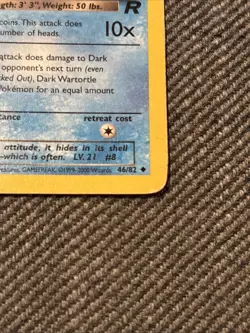Pokemon TCG Dark Wartortle Card 46/82 Team Rocket Uncommon - Image 2