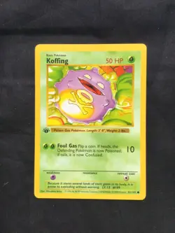 Pokemon Cards: Base Set 1st Edition Common: Koffing 51/102 - Image 1
