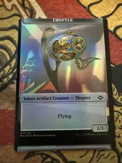 Mtg Magic Modern Horizons 2 Thopter Foil Token Misprint Miscut Error Card - Image 1