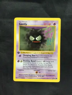Pokemon Cards: Base Set 1st Edition Common: Gastly 50/102 - Image 1