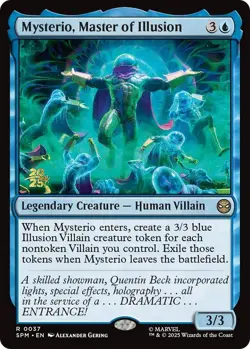 Light Play, English MTG Foil Mysterio, Master of Illusion - Foil - Prerelease Pr - Image 1