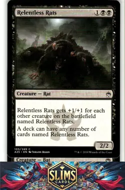 Magic the Gathering MTG Masters 25 Relentless Rats #105 Buy 2 Get 1 - Image 1