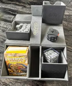 magic the gathering: Ultimate Guard TwinFlip box, dragon sleeves and dice - Image 1