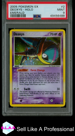 DEOXYS-HOLO EMERALD POKEMON EX EMERALD 2005 2 PSA 9 - Image 1