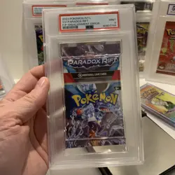 Pokemon 2023 Paradox Rift Misalignment Error Booster Pack PSA Graded Mint 9 - Image 1