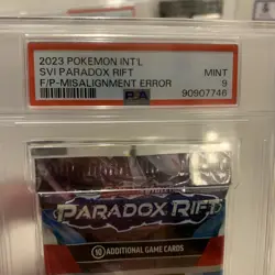 Pokemon 2023 Paradox Rift Misalignment Error Booster Pack PSA Graded Mint 9 - Image 3