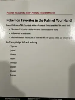 Pokemon TCG: Scarlet And Violet - Prismatic Evolutions 8 Mini Tins - Image 3