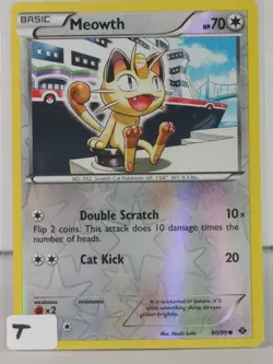 Meowth - BW Next Destinies - 80/99 - singles - Pokemon TCG - Reverse Holo - Image 2