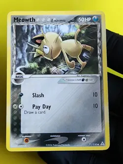Pokemon TCG Meowth EX Holon Phantoms 71/110 Regular Common - Image 1