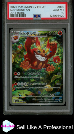 DARMANITAN ART RARE POKEMON JAPANESE SV11B-BLACK BOLT 2025 099 PSA 10 - Image 1