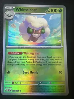 Pokemon TCG: Whimsicott 8/131 Prismatic Evolutions Pokeball Holo - Image 1
