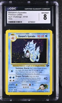 CGC 8 Giovanni's Gyarados 2000 Gym Challenge 5/132 Holo Pokemon Card - Image 1