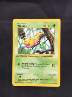 Pokemon Cards: Base Set 1st Edition Common: Weedle 69/102 - Image 1