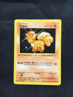 Pokemon Cards: Base Set 1st Edition Common: Vulpix 68/102 - Image 1