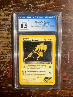 Pokemon Gym challenge Rockets Zapdos unlimited holo CGC graded card - Image 1
