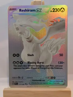 Custom Fan Art Reshiram EX High Quality Custom Card Foil Finish White - Image 1