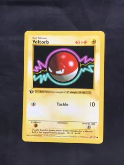 Pokemon Cards: Base Set 1st Edition Common: Voltorb 67/102 - Image 1