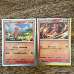 Charmander 2 Card Pokemon Set 2023 & 2024 With Original Game Freak Sleeves - Image 1