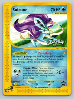 Suicune 53 Black Star Promo Pokemon Card E-Reader Series Vintage MP - Image 1