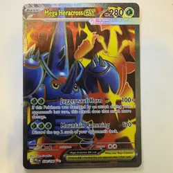 Pokemon Mega Heracross EX 108/094 Phantasmal Flames SR Full Art English Card TCG - Image 1