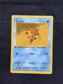 Pokemon Cards: Base Set 1st Edition Common: Staryu 65/102 - Image 1