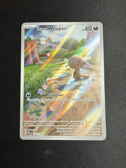Pokemon TCG Paldean Wooper #102/094 PFL Illustration Rare Holo NM 2025 Card Tcg - Image 1