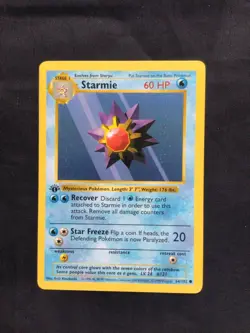 Pokemon Cards: Base Set 1st Edition Common: Starmie 64/102 - Image 1