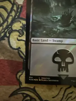 Mtg Magic Surge Foil Warhammer Commander Swamp Twisted Miscut Misprint Card - Image 2