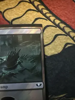 Mtg Magic Surge Foil Warhammer Commander Swamp Twisted Miscut Misprint Card - Image 3