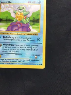 Pokemon Cards: Base Set 1st Edition Common: Squirtle 63/102 - Image 4