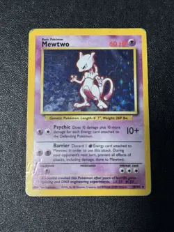 Pokemon TCG Mewtwo Base Set Holo Rare Card 10/102 - Image 1