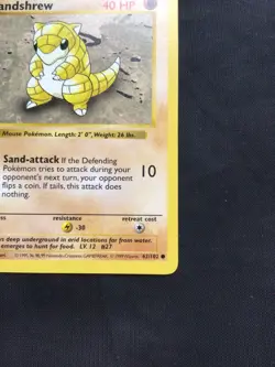Pokemon Cards: Base Set 1st Edition Common: Sandshrew 62/102 - Image 4