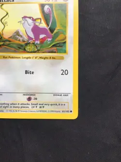 Pokemon Cards: Base Set 1st Edition Common: Rattata 61/102 - Image 4