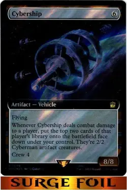 1x - Cybership - SURGE FOIL EXTENDED ART - Universe Beyond: Doctor Who - NM MTG - Image 1