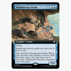Thunderclap Drake Extended Art Outlaws of Thunder Junction Commander MTG Rare - Image 1
