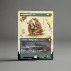 MTG, Avatar - Mythic Badgermole Cub (#0326) In-Hand - Borderless - Foil - Image 1
