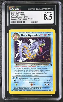 CGC 8.5 Dark Gyarados 8/82 Prerelease Holo Team Rocket Pokemon Card - Image 1
