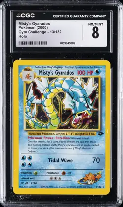 2000 POKEMON GYM CHALLENGE HOLO #13/132 MISTY'S GYARADOS CGC 8 - Image 1
