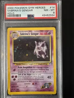 2000 Pokemon TCG Sabrina’s Gengar 14/132 Holo Gym Heroes PSA8 NM-MT - Image 1