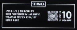 2024 Pokemon SV Terastal Festival 236/187 Pikachu EX Ultra Rare TAG 10 - Image 3