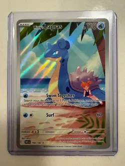 Pokemon TCG Destined Rivals Misty's Lapras 194/182 NM Illustration Rare Holo - Image 1