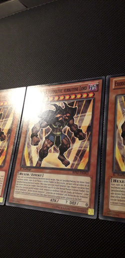 Yu-Gi-Oh! 3x Exodius d. ult. verbotene Lord, Mil1-DE007/BP02, C., 1.A., EX/EX/GD - Image 4