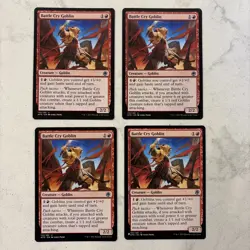 Magic the Gathering MTG Battle Cry Goblin Play Set Of 4 Cards - Image 1