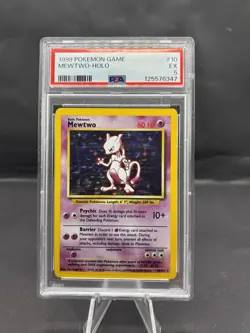 1999 Mewtwo Holo Rare Pokemon Card WOTC PSA 5 Vintage Base Set #10 - Image 1