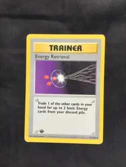 Pokemon Cards: Base Set 1st Edition Uncommon: Energy Retrieval 81/102 - Image 1
