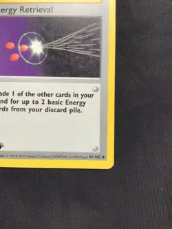 Pokemon Cards: Base Set 1st Edition Uncommon: Energy Retrieval 81/102 - Image 4
