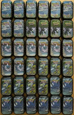 Pokemon Shining Fates Mini Tins Lot - 36 x EMPTY Tins & some Art Cards & Coins - Image 1