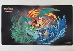 2019 Pokemon Trading Card Game Play Mat Charizard Blastoise Venasaur - Image 1