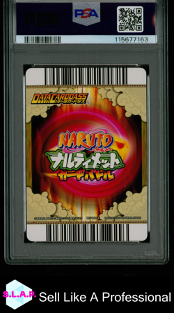 NARUTO UZUMAKI DATA CARDDASS NARUTO ULTIMATE CARD BATTLE VOL.1 2005 DN004 PSA 10 - Image 2