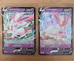 Lot of 2 Pokemon Sylveon V Full Art Holo Cards - V 074/203 & V Promo SWSH202 - Image 1